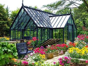 Black Glass Greenhouse For Garden